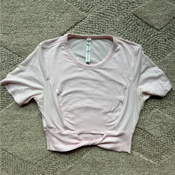 Lululemon Cropped Cotton Ribbed-Band T-Shirt - Picture 2 of 4